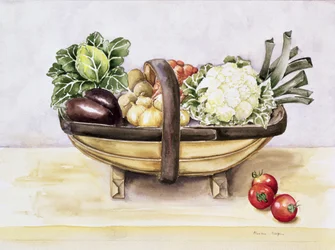 Still Life with a Trug of Vegetables